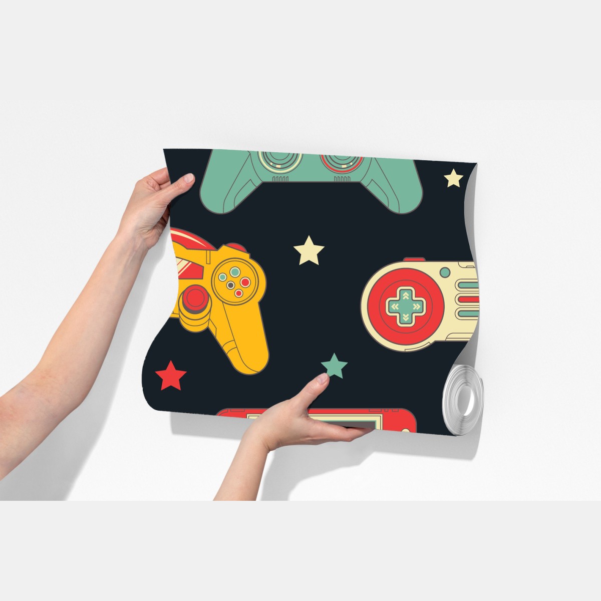 Fototapeta wzór retro padów do gier – Wallissimo® Fototapeta wzór retro padów do gier – Wallissimo®