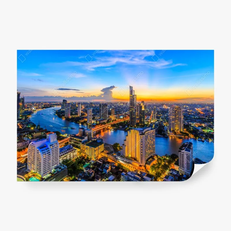 Fototapeta Wielki Mur o świcie nad zielonymi górami – Wallissimo®