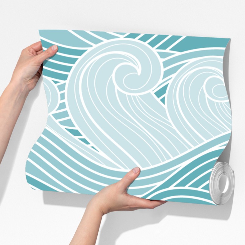 Fototapeta spokojny turkusowy wzór fal – Wallissimo® Fototapeta spokojny turkusowy wzór fal – Wallissimo®