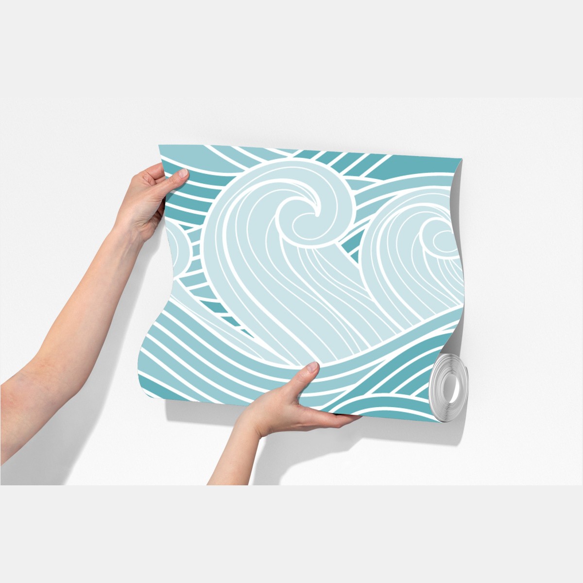 Fototapeta spokojny turkusowy wzór fal – Wallissimo® Fototapeta spokojny turkusowy wzór fal – Wallissimo®