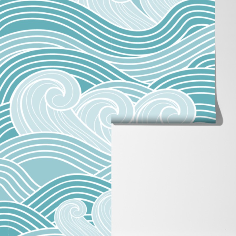 Fototapeta spokojny turkusowy wzór fal – Wallissimo® Fototapeta spokojny turkusowy wzór fal – Wallissimo®