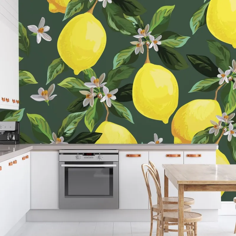 Wall mural lemon blossom botanical print