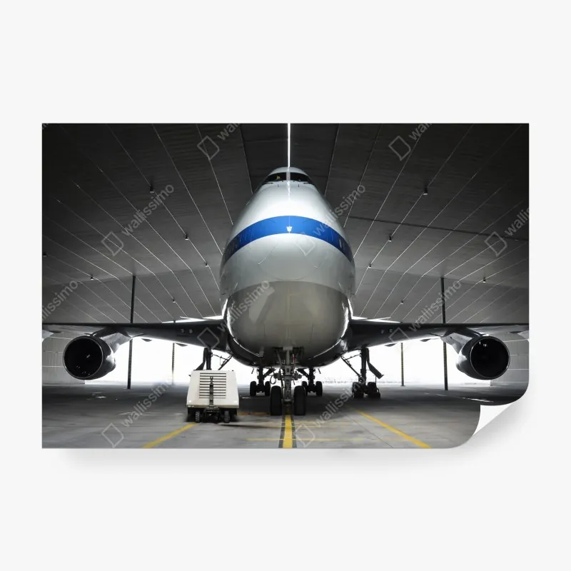 Wall mural front-facing cargo jet in hangar