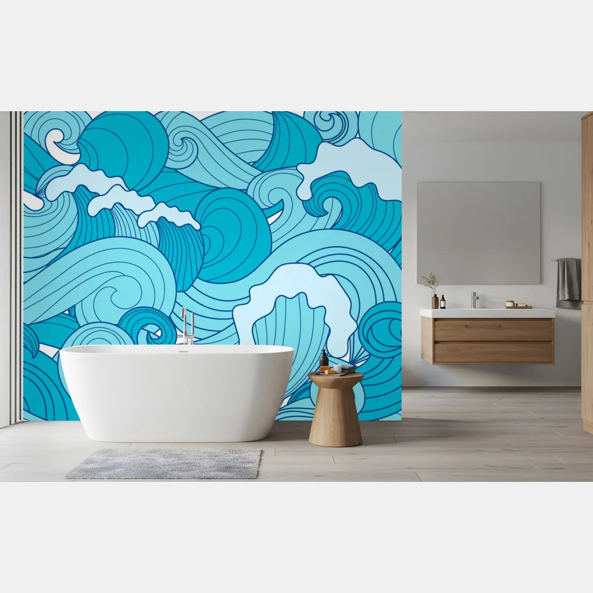 Fototapeta niebieskie fale oceanu – Wallissimo® Fototapeta niebieskie fale oceanu – Wallissimo®