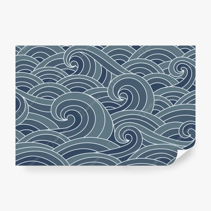 Wall mural stylized ocean wave pattern