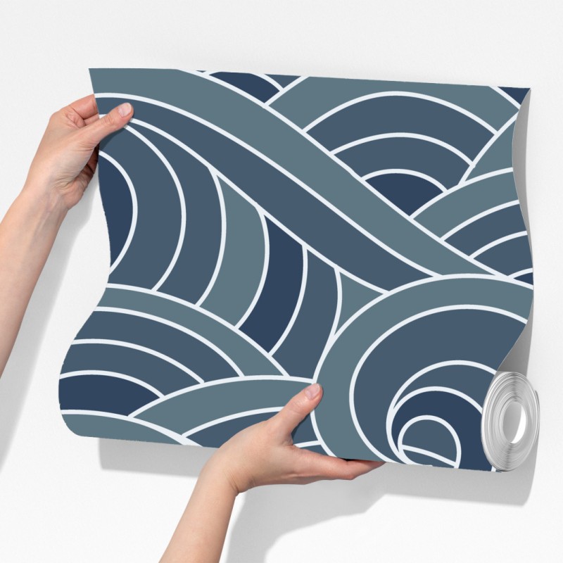 Fototapeta stylizowany wzór fal morskich – Wallissimo® Fototapeta stylizowany wzór fal morskich – Wallissimo®