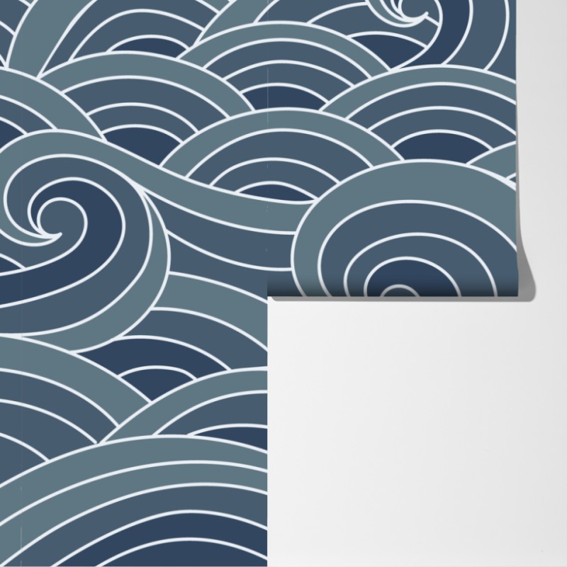 Fototapeta stylizowany wzór fal morskich – Wallissimo® Fototapeta stylizowany wzór fal morskich – Wallissimo®