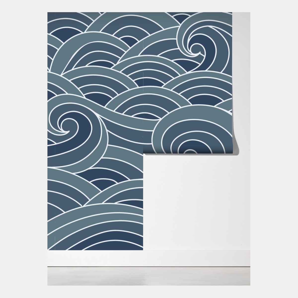 Fototapeta stylizowany wzór fal morskich – Wallissimo® Fototapeta stylizowany wzór fal morskich – Wallissimo®