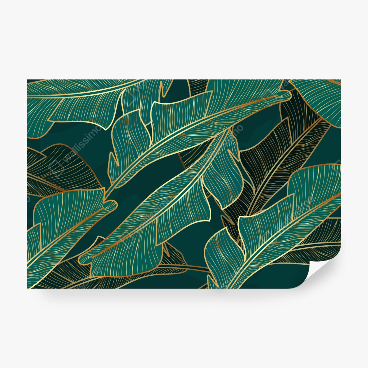 Fototapeta złote tropikalne liście bananowca – Wallissimo® Fototapeta złote tropikalne liście bananowca – Wallissimo®