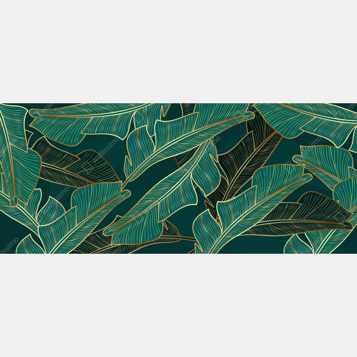 Fototapeta złote tropikalne liście bananowca – Wallissimo® Fototapeta złote tropikalne liście bananowca – Wallissimo®