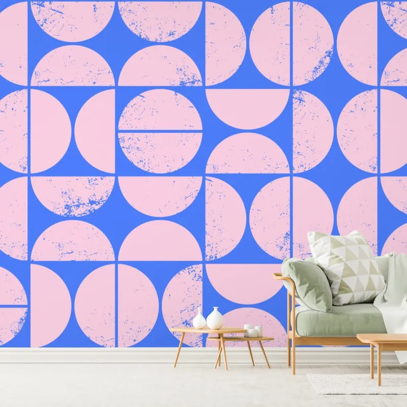 Wall mural pastel geometric circle pattern