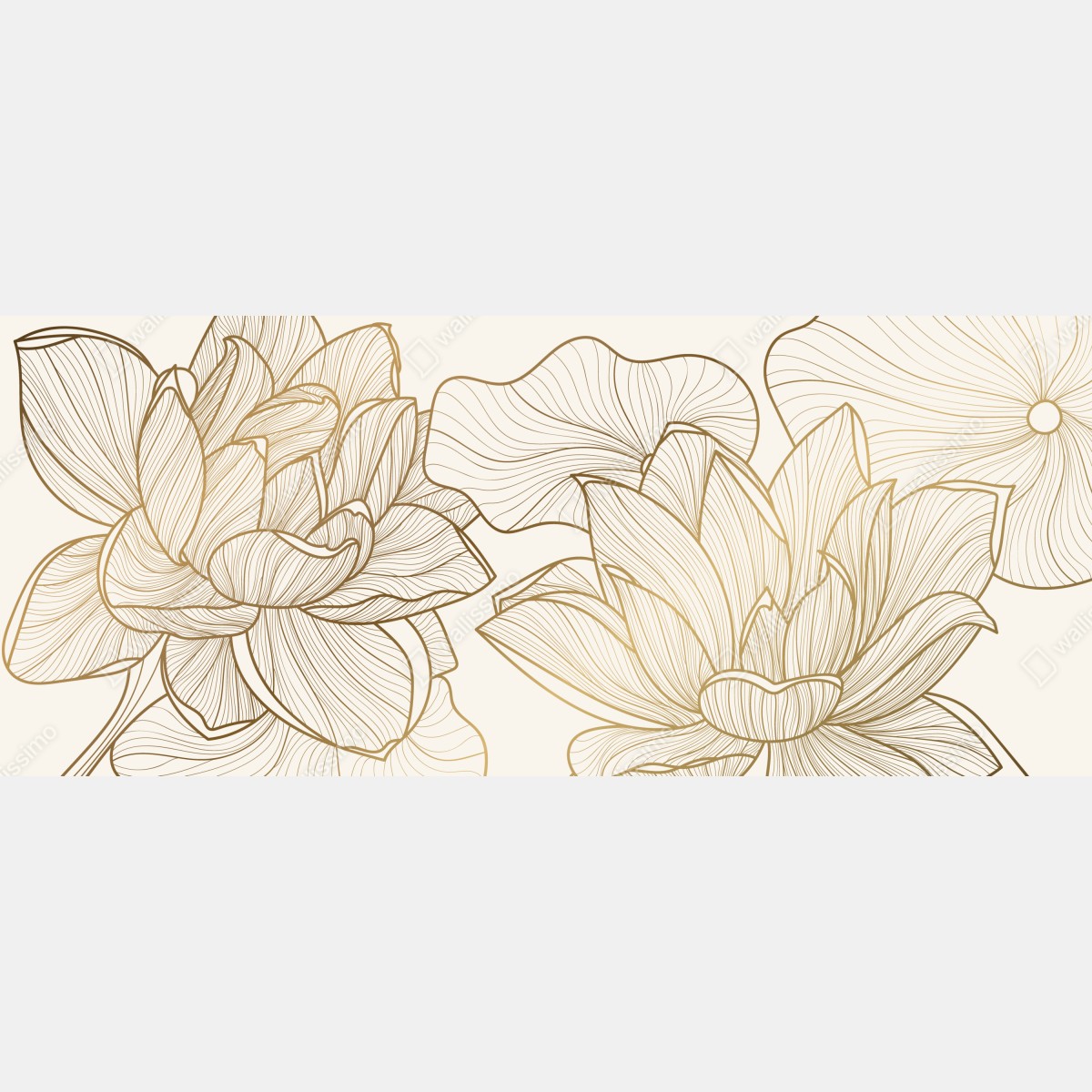 Fototapeta elegancka złota ilustracja kwiatowa – Wallissimo® Fototapeta elegancka złota ilustracja kwiatowa – Wallissimo®