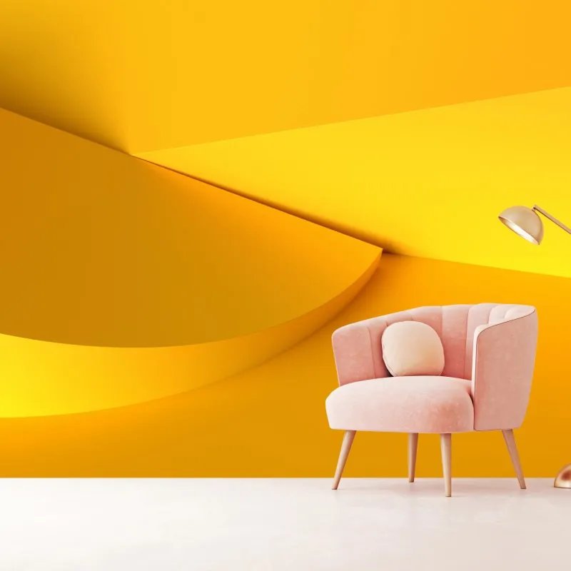 Fototapeta żółta geometryczna abstrakcja 3d – Wallissimo® Fototapeta żółta geometryczna abstrakcja 3d – Wallissimo®
