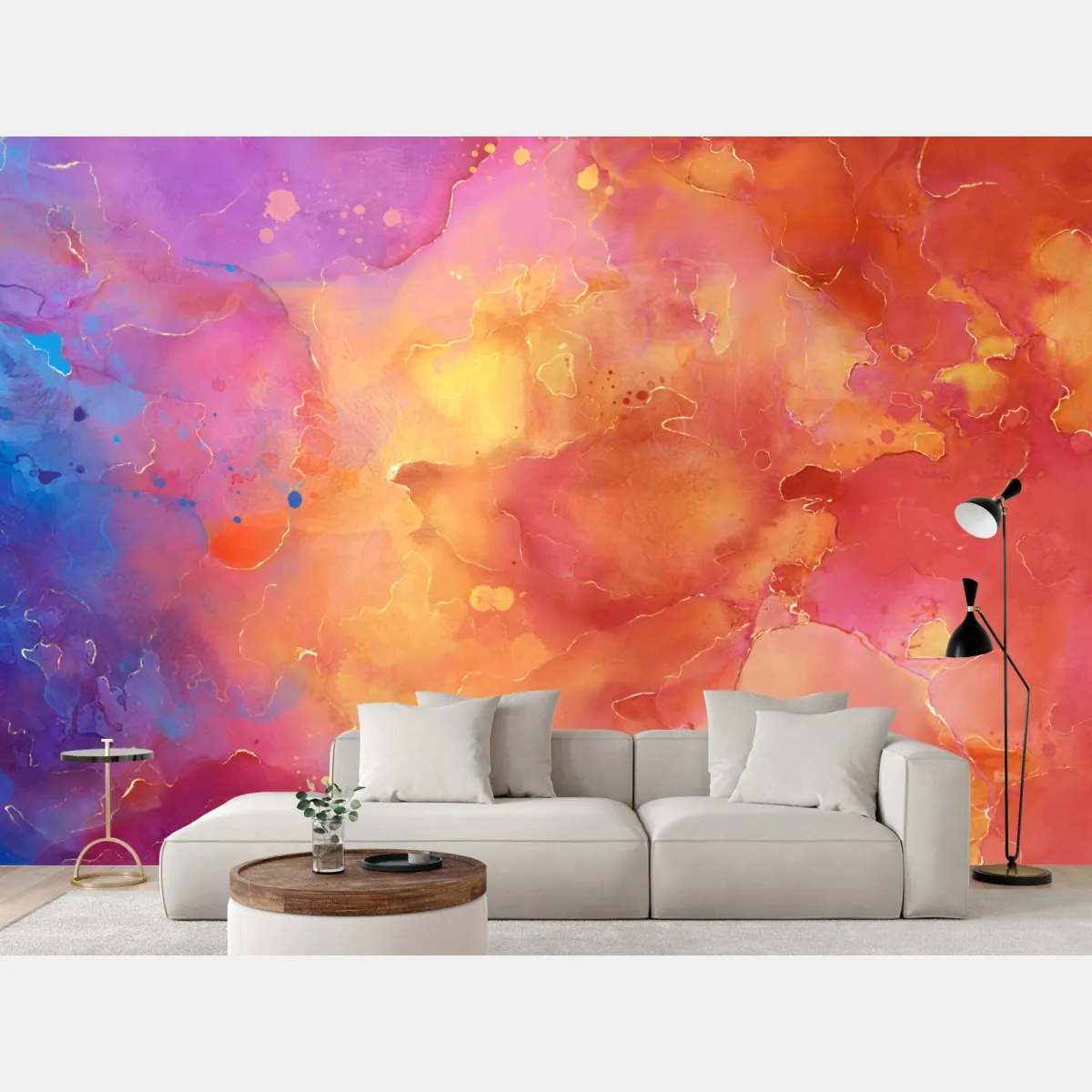 Fototapeta żywa akwarelowa abstrakcja w ciepłych barwach – Wallissimo® Fototapeta żywa akwarelowa abstrakcja w ciepłych barwach – Wallissimo®