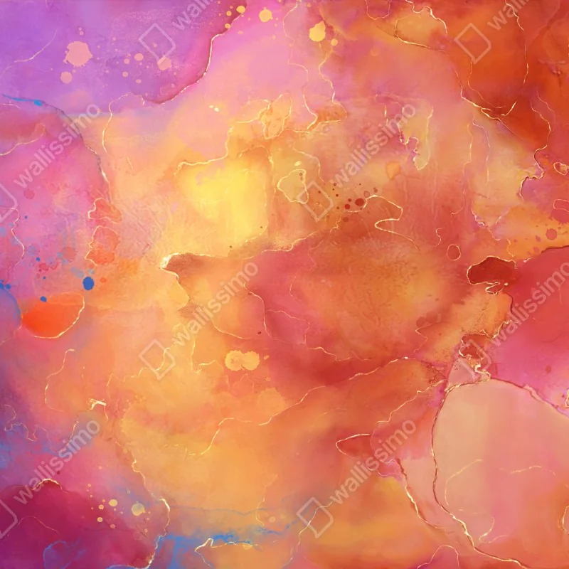 Fototapeta żywa akwarelowa abstrakcja w ciepłych barwach – Wallissimo® Fototapeta żywa akwarelowa abstrakcja w ciepłych barwach – Wallissimo®
