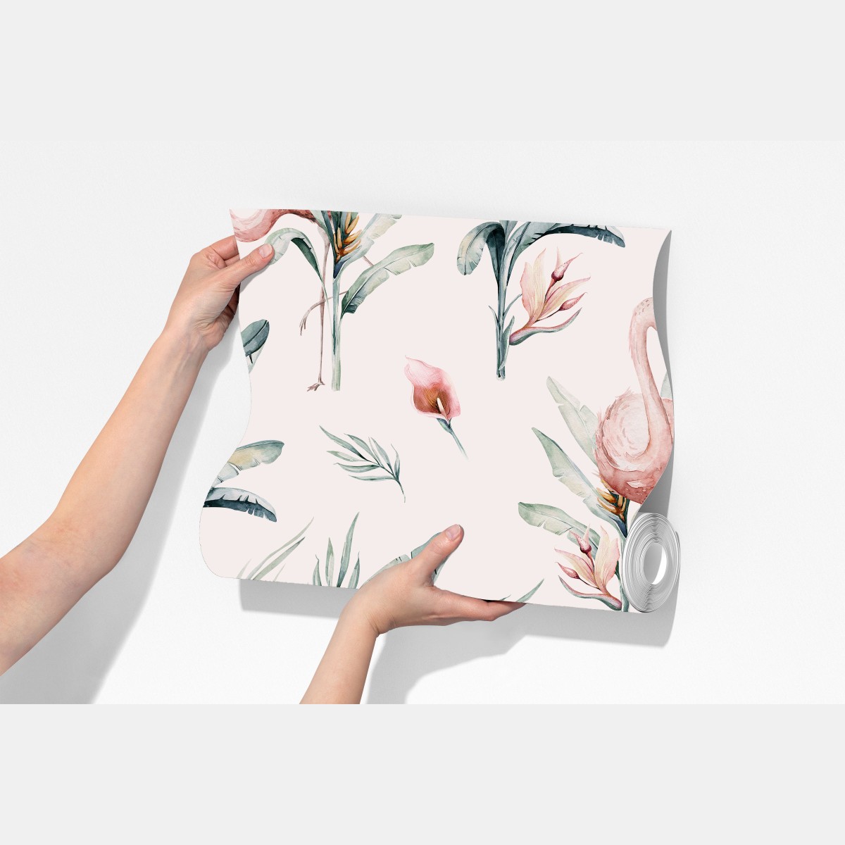 Fototapeta akwarelowy wzór z flamingami – Wallissimo® Fototapeta akwarelowy wzór z flamingami – Wallissimo®