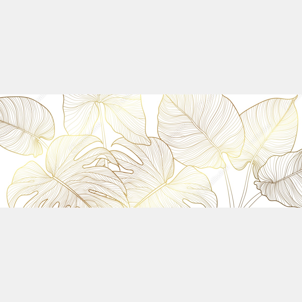 Fototapeta złote botaniczne rysunki liści – Wallissimo® Fototapeta złote botaniczne rysunki liści – Wallissimo®