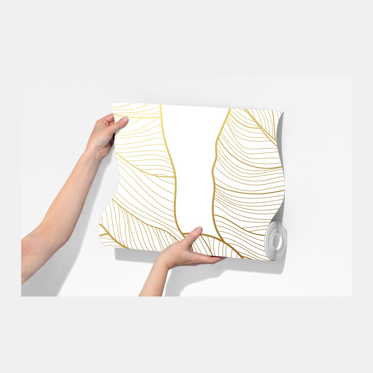 Fototapeta złote botaniczne rysunki liści – Wallissimo® Fototapeta złote botaniczne rysunki liści – Wallissimo®