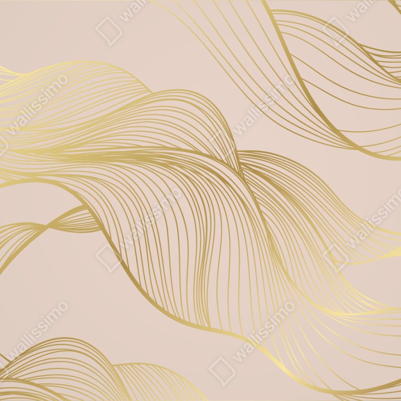 Fototapeta abstrakcyjny wzór złotych fal – Wallissimo® Fototapeta abstrakcyjny wzór złotych fal – Wallissimo®
