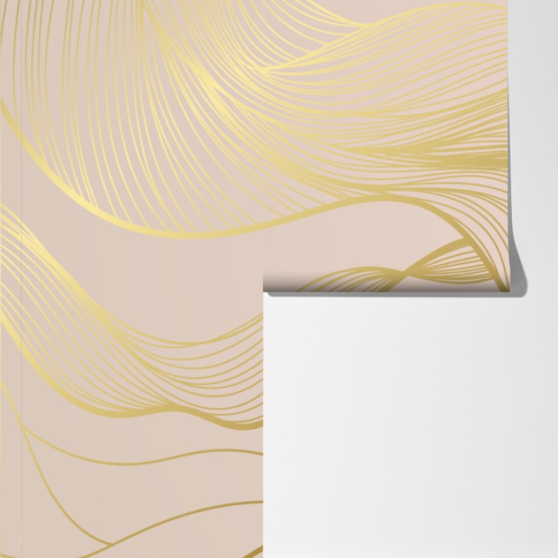 Fototapeta abstrakcyjny wzór złotych fal – Wallissimo® Fototapeta abstrakcyjny wzór złotych fal – Wallissimo®