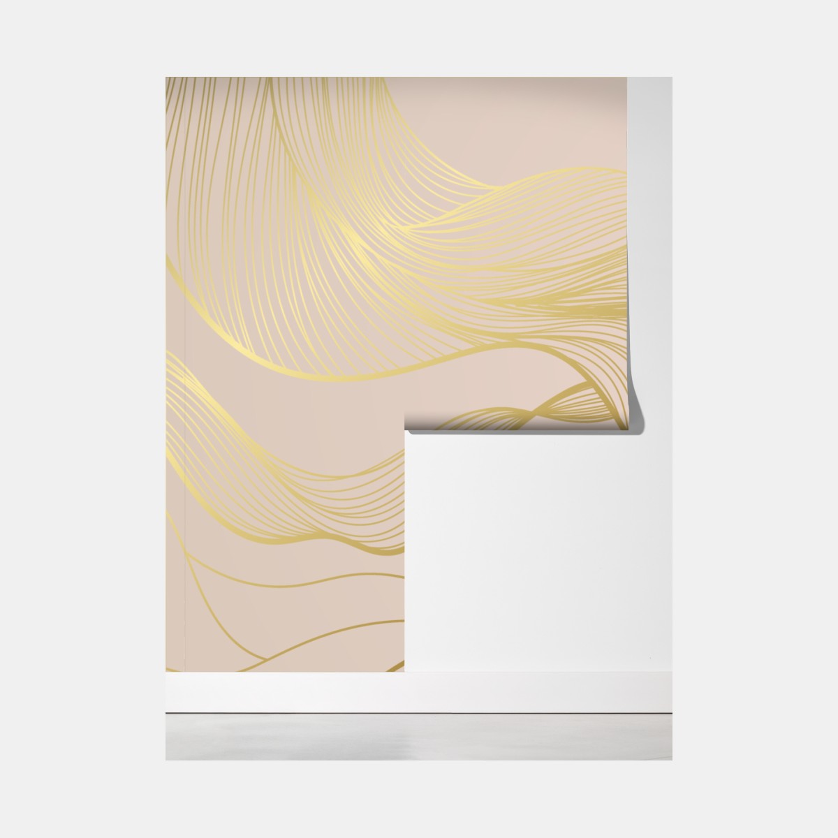 Fototapeta abstrakcyjny wzór złotych fal – Wallissimo® Fototapeta abstrakcyjny wzór złotych fal – Wallissimo®