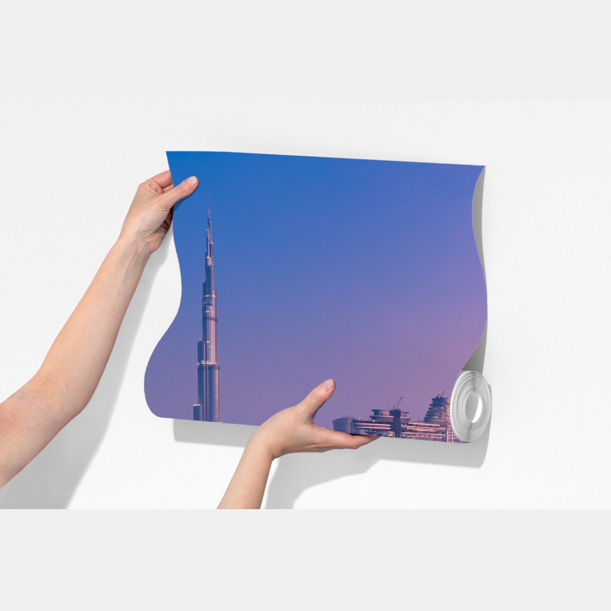 Fototapeta panoramiczny widok Dubaju o zmierzchu – Wallissimo® Fototapeta panoramiczny widok Dubaju o zmierzchu – Wallissimo®