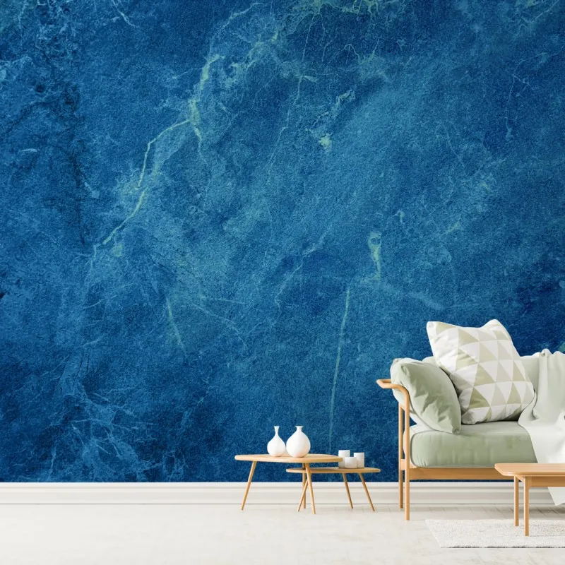 Wall mural deep blue marble texture wall art