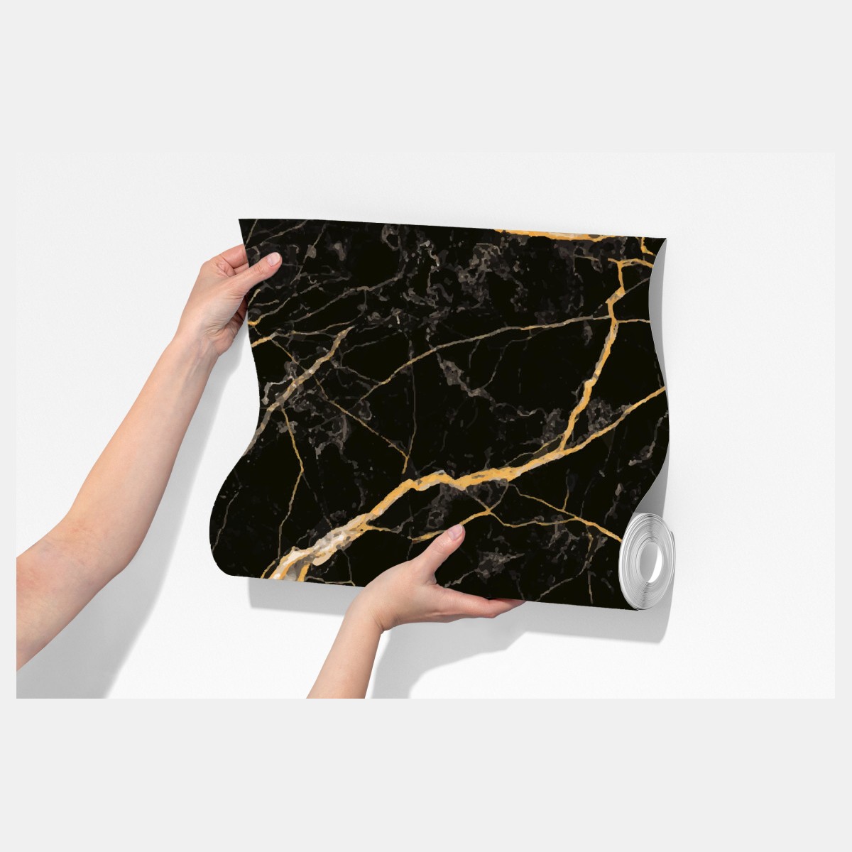 Fototapeta czarny marmur ze złotymi żyłami – Wallissimo® Fototapeta czarny marmur ze złotymi żyłami – Wallissimo®