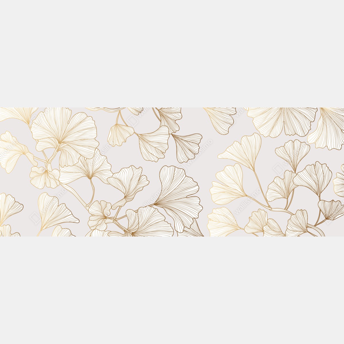 Fototapeta delikatny złoty wzór miłorzębu – Wallissimo® Fototapeta delikatny złoty wzór miłorzębu – Wallissimo®