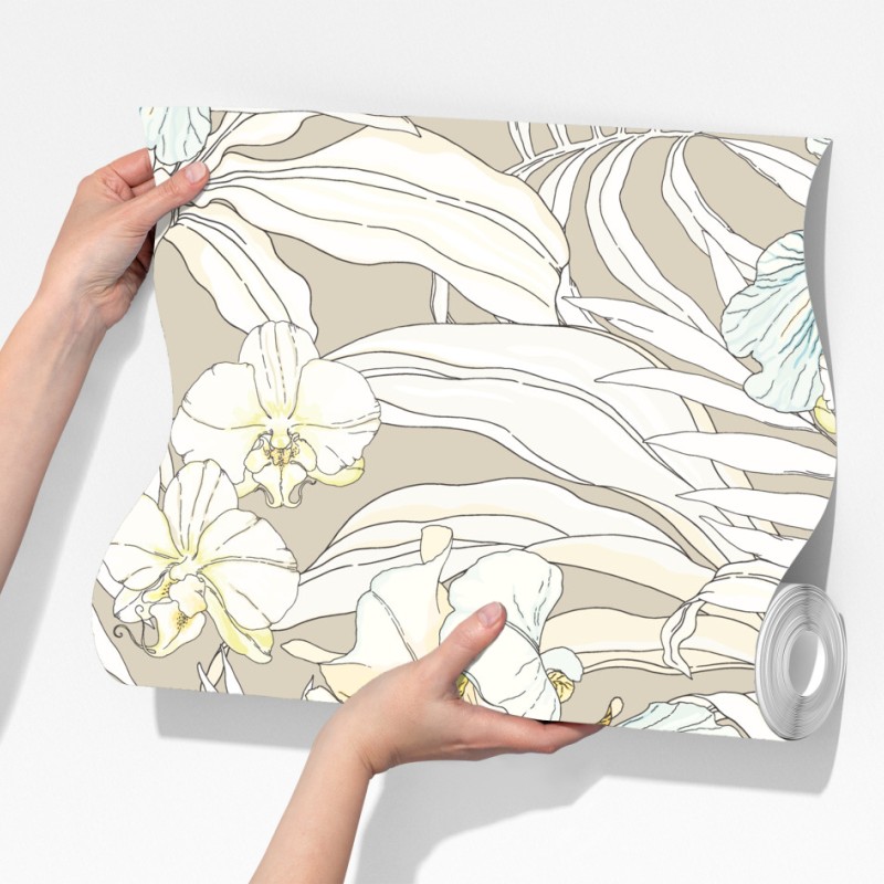 Fototapeta tropikalny wzór z kakadu i kwiatami – Wallissimo® Fototapeta tropikalny wzór z kakadu i kwiatami – Wallissimo®