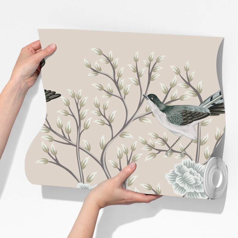 Fototapeta eleganckie ptaki i kwitnące gałęzie – Wallissimo® Fototapeta eleganckie ptaki i kwitnące gałęzie – Wallissimo®