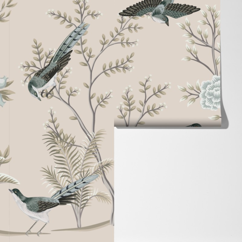 Fototapeta eleganckie ptaki i kwitnące gałęzie – Wallissimo® Fototapeta eleganckie ptaki i kwitnące gałęzie – Wallissimo®