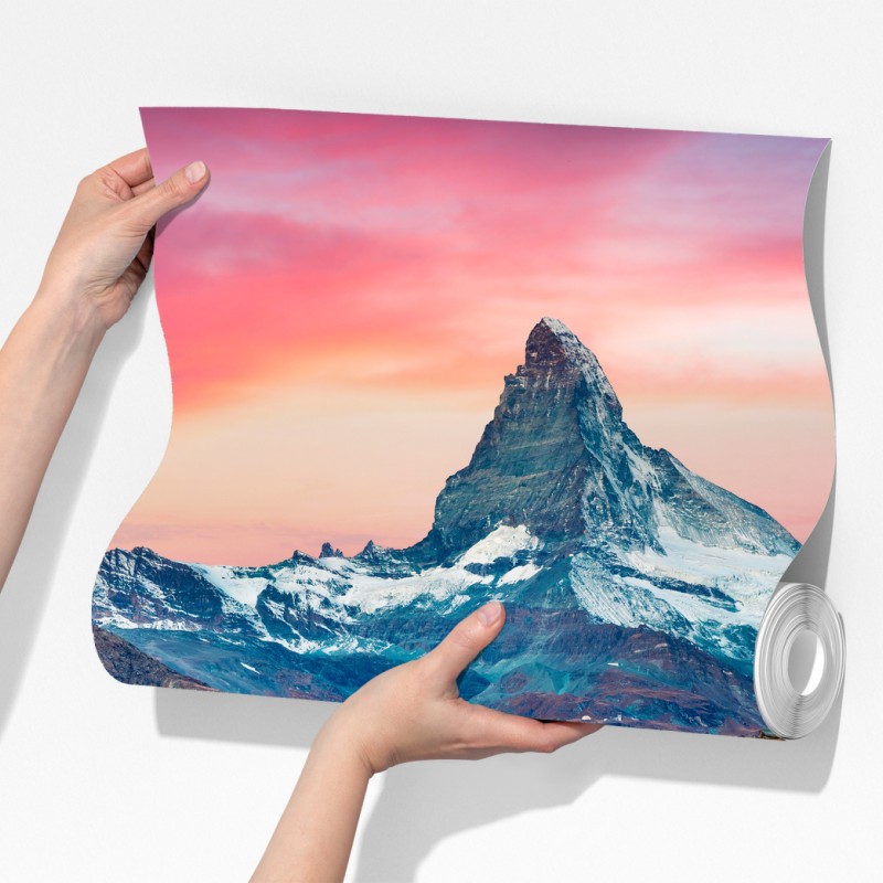 Fototapeta majestatyczny Matterhorn odbity w Stellisee – Wallissimo® Fototapeta majestatyczny Matterhorn odbity w Stellisee – Wallissimo®