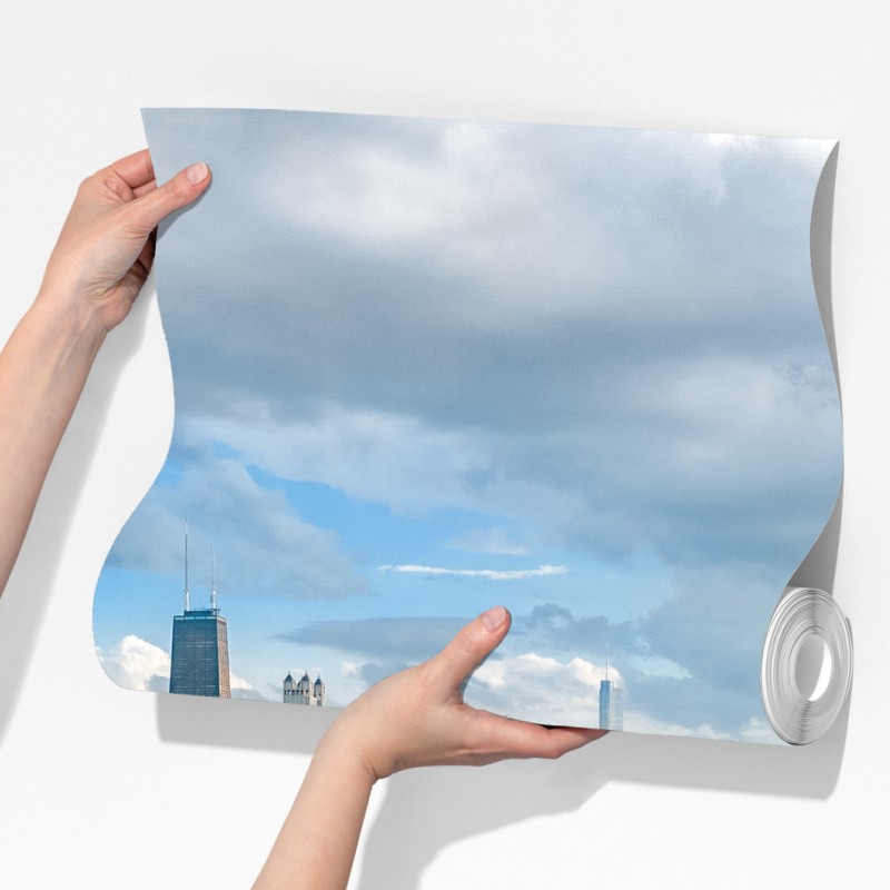 Fototapeta miejska panorama nad zielonym parkiem – Wallissimo® Fototapeta miejska panorama nad zielonym parkiem – Wallissimo®