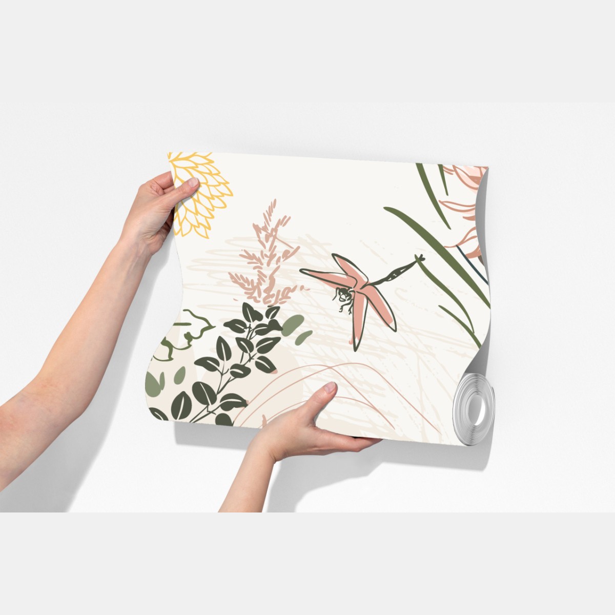 Fototapeta delikatny pastelowy wzór kwiatowy – Wallissimo® Fototapeta delikatny pastelowy wzór kwiatowy – Wallissimo®