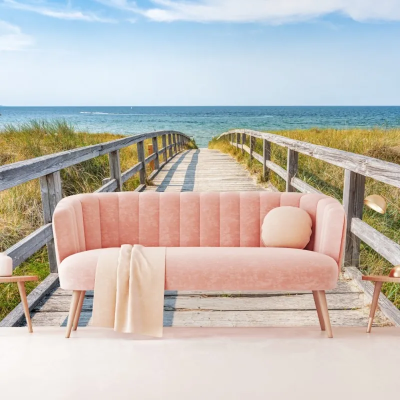 Wall mural boardwalk to the sea