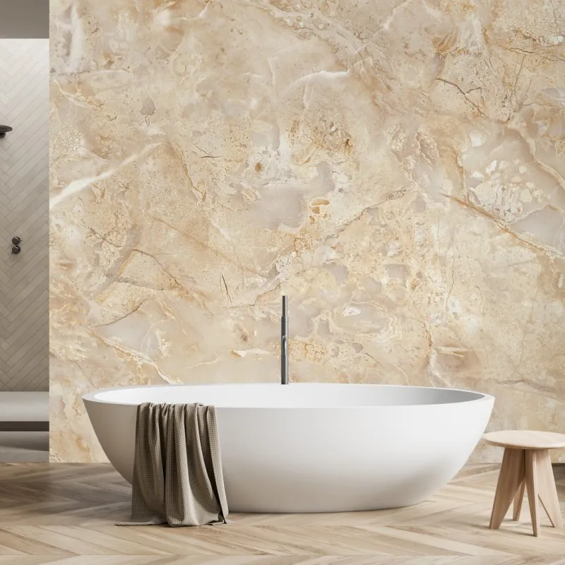 Wall mural beige marble texture with natural veins