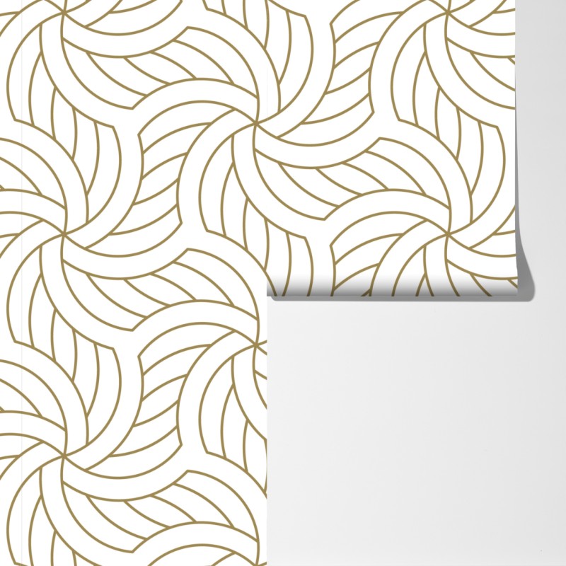 Fototapeta złoty geometryczny wzór spiralny – Wallissimo® Fototapeta złoty geometryczny wzór spiralny – Wallissimo®