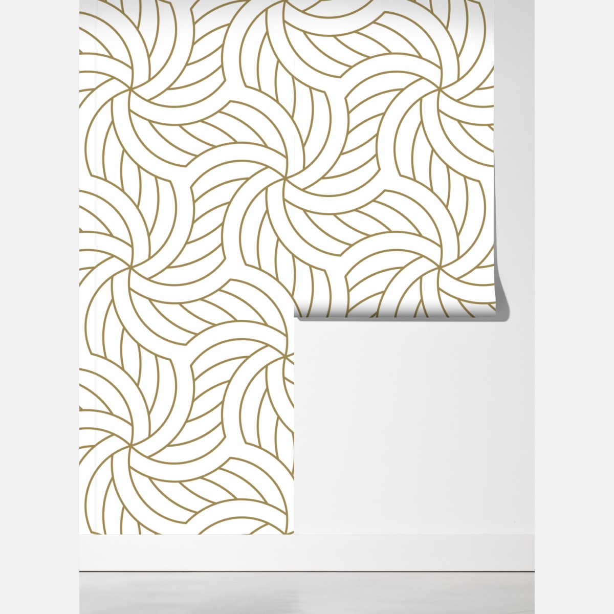 Fototapeta złoty geometryczny wzór spiralny – Wallissimo® Fototapeta złoty geometryczny wzór spiralny – Wallissimo®