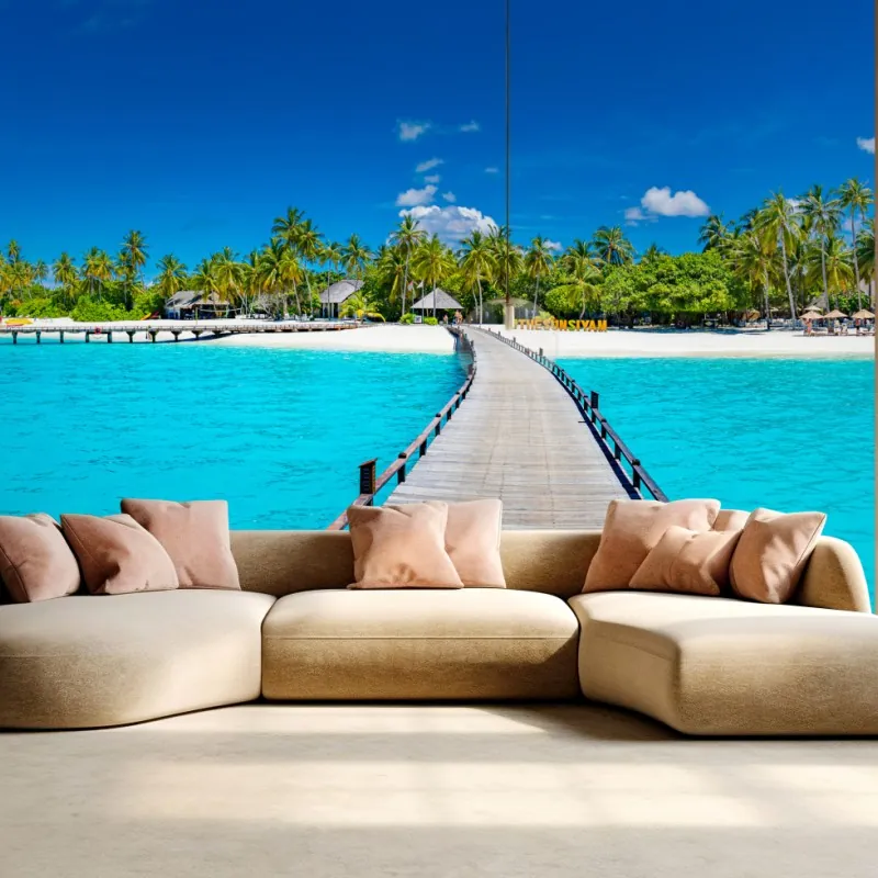 Wall mural tropical turquoise paradise beach