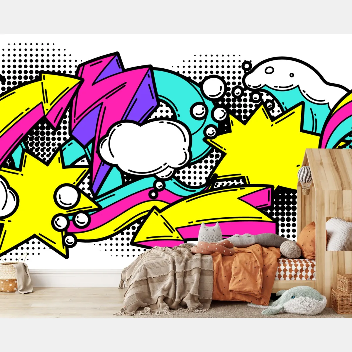 Fototapeta żywy pop-art komiksowy wzór – Wallissimo® Fototapeta żywy pop-art komiksowy wzór – Wallissimo®