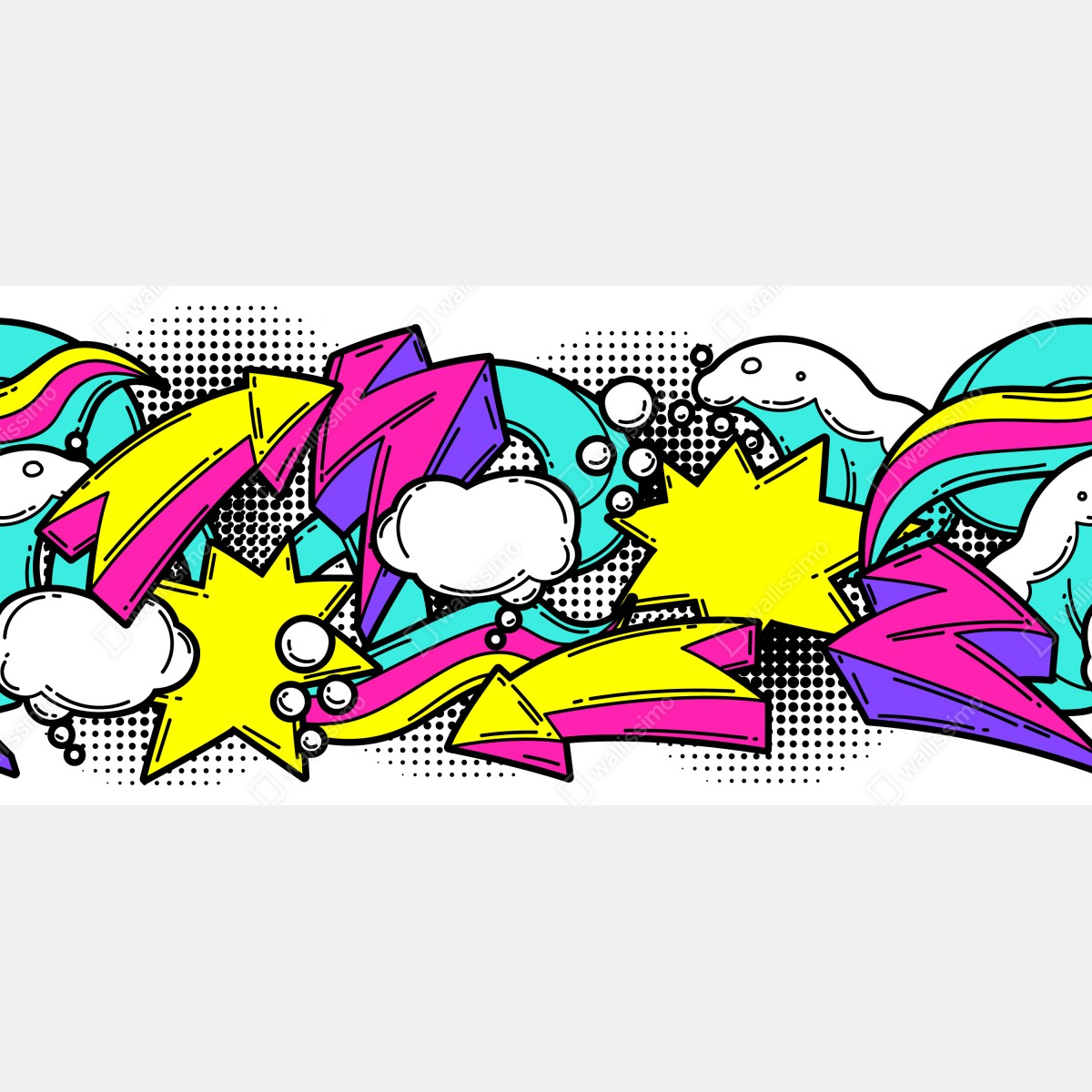 Fototapeta żywy pop-art komiksowy wzór – Wallissimo® Fototapeta żywy pop-art komiksowy wzór – Wallissimo®