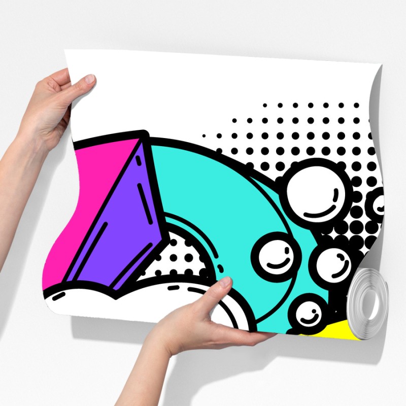 Fototapeta żywy pop-art komiksowy wzór – Wallissimo® Fototapeta żywy pop-art komiksowy wzór – Wallissimo®