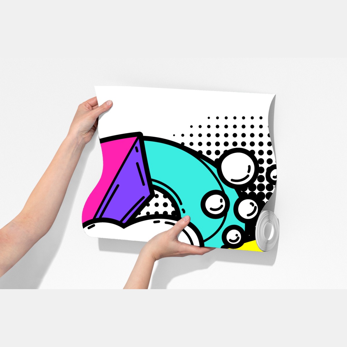 Fototapeta żywy pop-art komiksowy wzór – Wallissimo® Fototapeta żywy pop-art komiksowy wzór – Wallissimo®