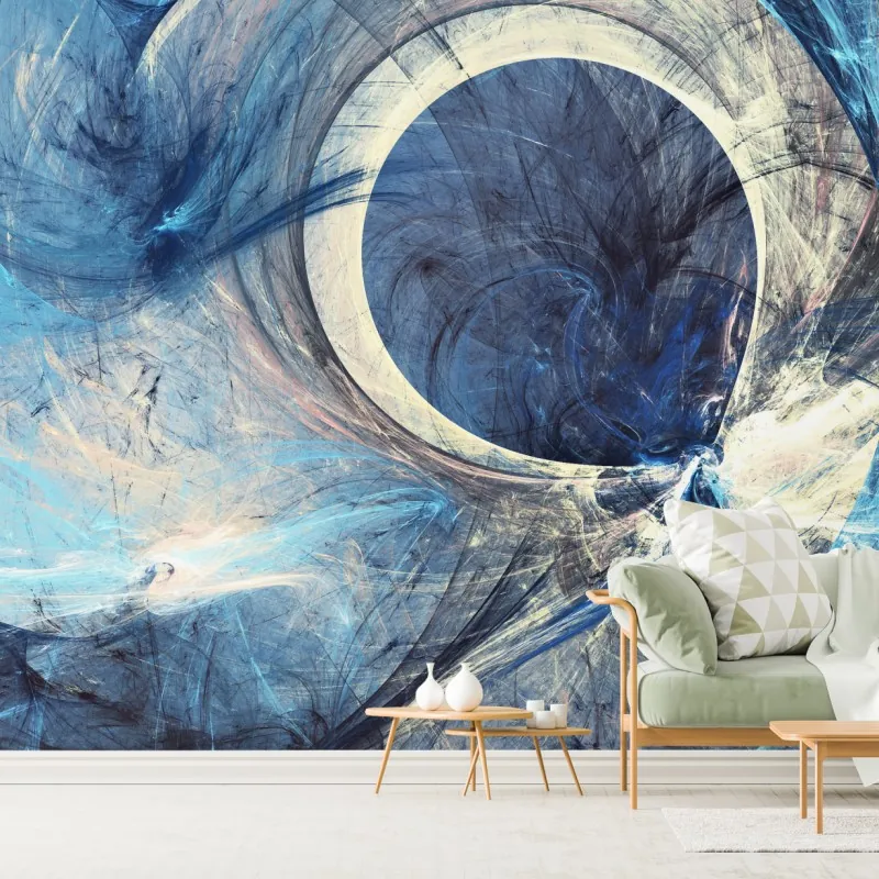 Wall mural blue fractal vortex