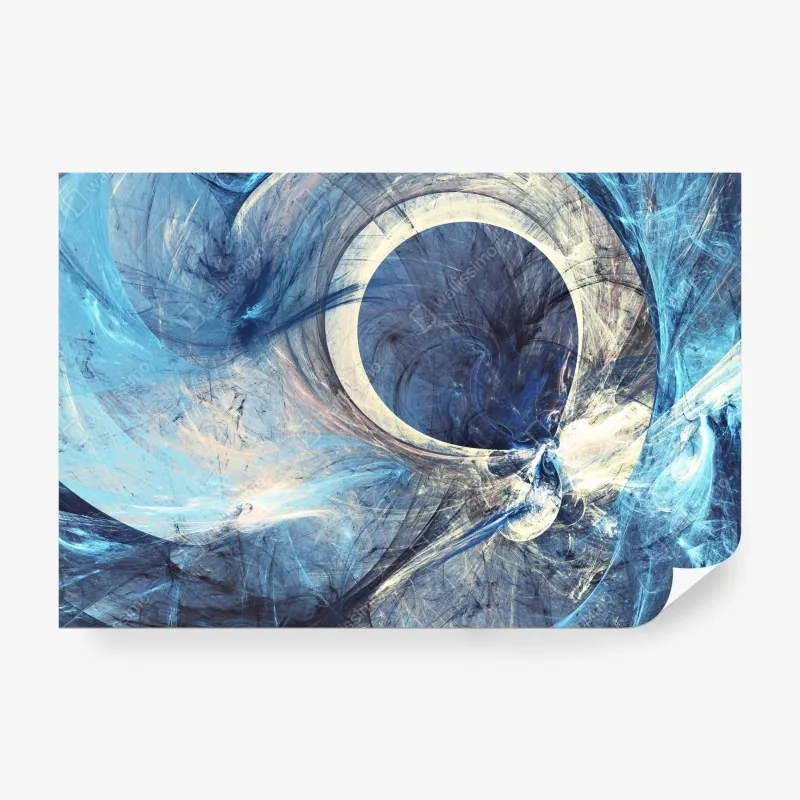 Wall mural blue fractal vortex