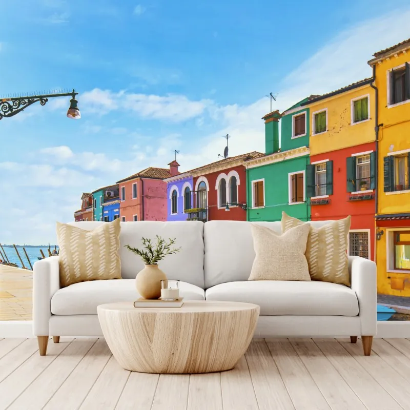 Fototapeta kolorowe domy nad kanałem w Burano – Wallissimo® Fototapeta kolorowe domy nad kanałem w Burano – Wallissimo®