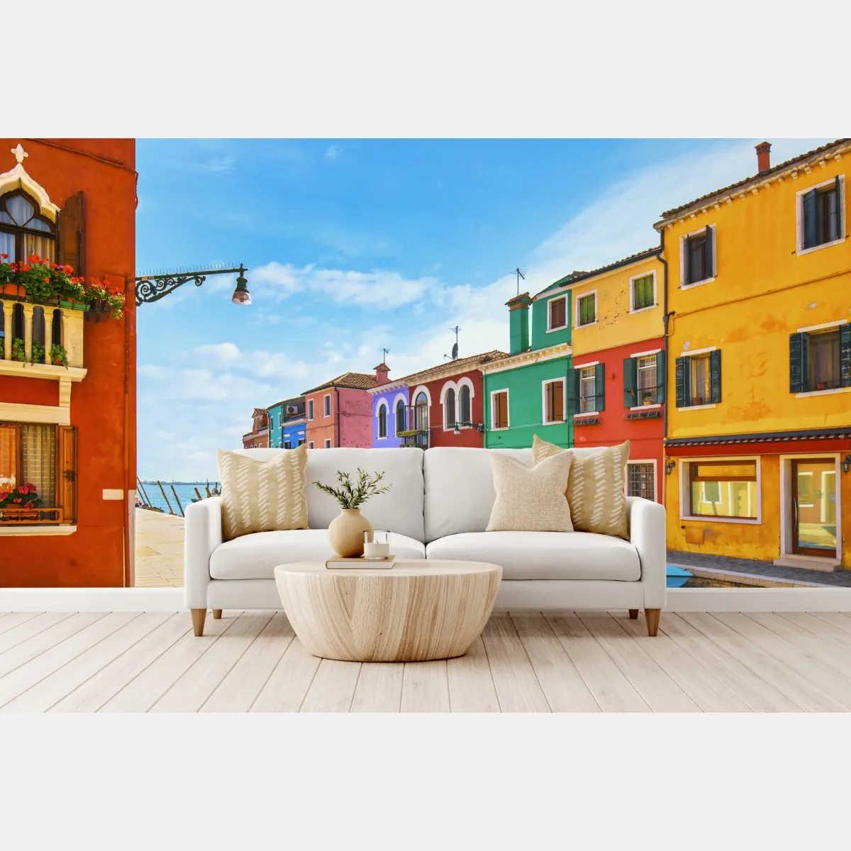 Fototapeta kolorowe domy nad kanałem w Burano – Wallissimo® Fototapeta kolorowe domy nad kanałem w Burano – Wallissimo®