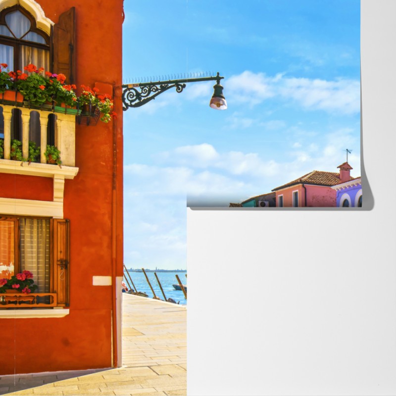 Fototapeta kolorowe domy nad kanałem w Burano – Wallissimo® Fototapeta kolorowe domy nad kanałem w Burano – Wallissimo®