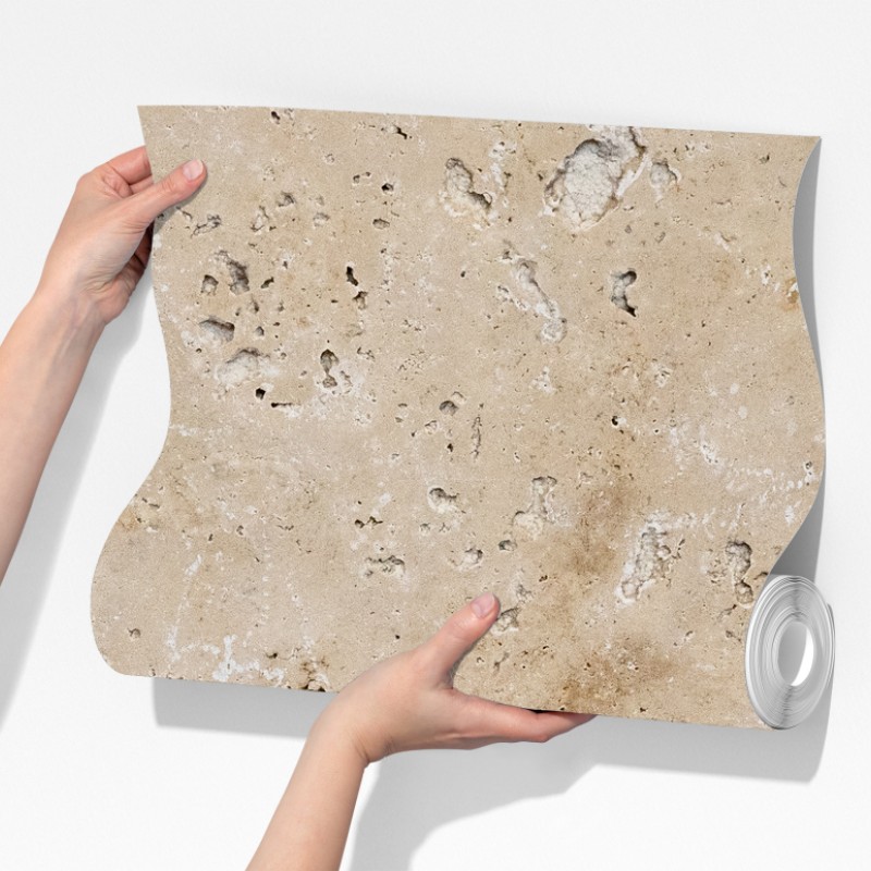 Fototapeta beżowa tekstura kamienia travertynu – Wallissimo® Fototapeta beżowa tekstura kamienia travertynu – Wallissimo®